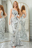 Load image into Gallery viewer, Sparkly Silver Mermaid Cut Out One Shoulder Long Prom Dress With Sequins