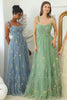 Load image into Gallery viewer, Champagne Embroidery Long Prom Dress