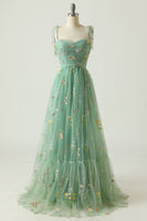 Load image into Gallery viewer, Plus Size Champagne Embroidery Long Prom Dress