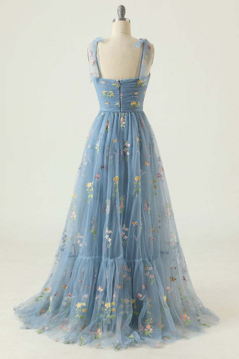 Load image into Gallery viewer, Plus Size Champagne Embroidery Long Prom Dress