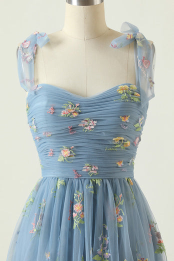 Plus Size Champagne Embroidery Long Prom Dress