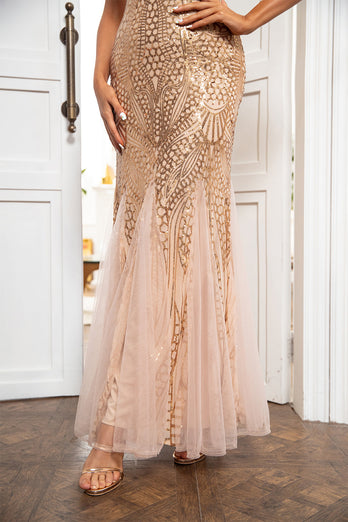 Champagne Sequins Mother of the Bride Dress