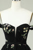 Load image into Gallery viewer, Black A Line Off the Shoulder Short Prom Dress