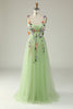 Load image into Gallery viewer, Purple Spaghetti Straps Prom Dress With 3D Flowers