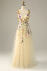 Load image into Gallery viewer, Purple Spaghetti Straps Prom Dress With 3D Flowers