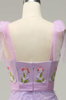 Load image into Gallery viewer, Light Green A-Line Prom Dress With Embroidery