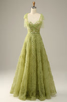Load image into Gallery viewer, Light Green A-Line Prom Dress With Embroidery