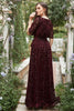 Load image into Gallery viewer, A Line V Neck Rust Long Bridesmaid Dress with Split Front