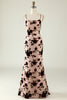 Load image into Gallery viewer, Spaghetti Straps Floral Bridesmaid Dress with Lace-up Back