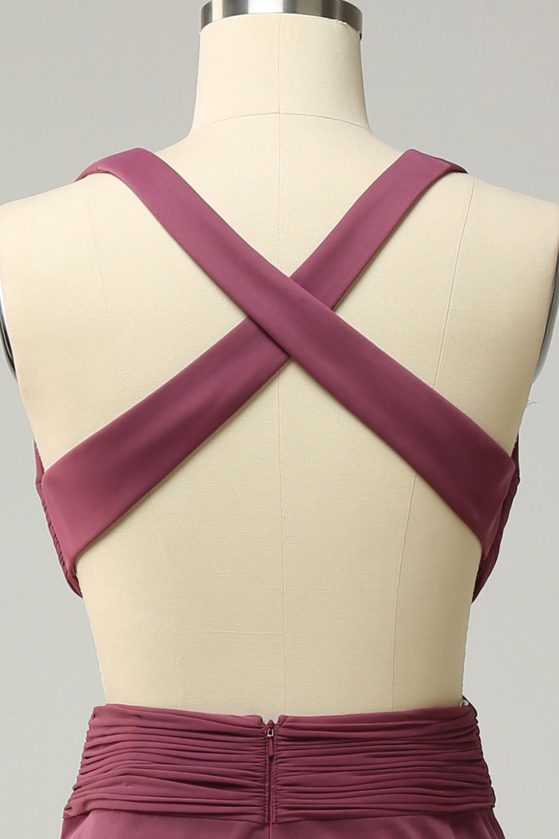 Load image into Gallery viewer, Plus Size Desert Rose Cross Front Long Prom Dress