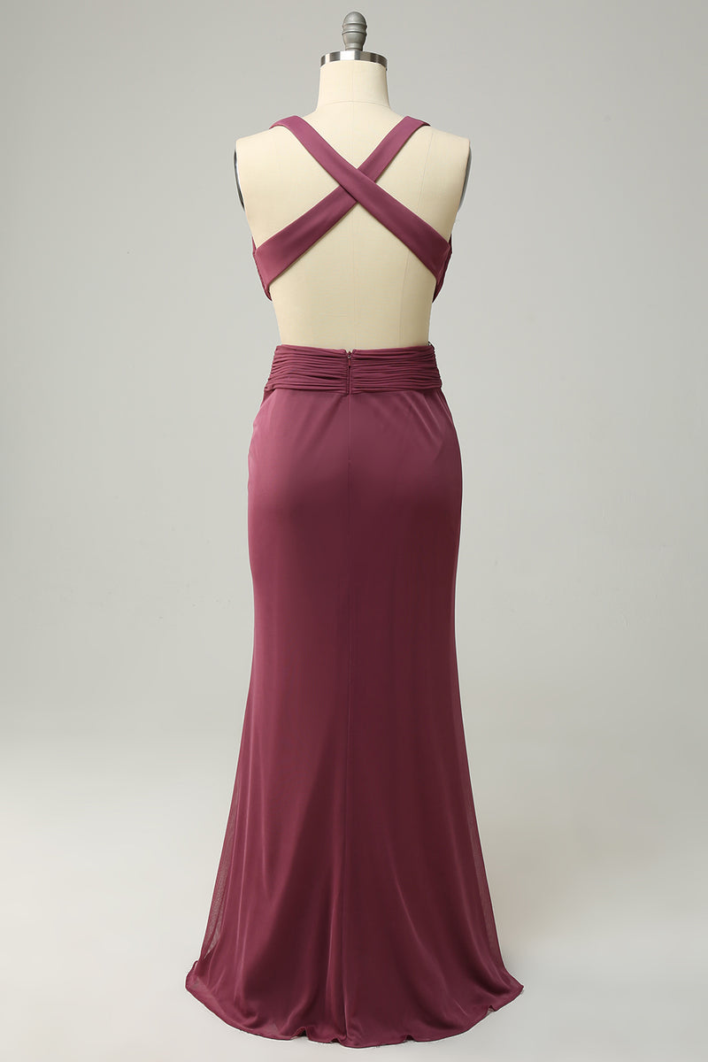 Load image into Gallery viewer, Plus Size Desert Rose Cross Front Long Prom Dress