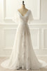 Load image into Gallery viewer, Women Ivory Boho Wedding Dress Chiffon A Line V Neck Lace Formal Dress