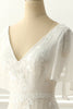 Load image into Gallery viewer, Ivory V Neck A Line Long Wedding Dress With Appliques