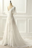 Load image into Gallery viewer, Ivory V Neck A Line Long Wedding Dress With Appliques