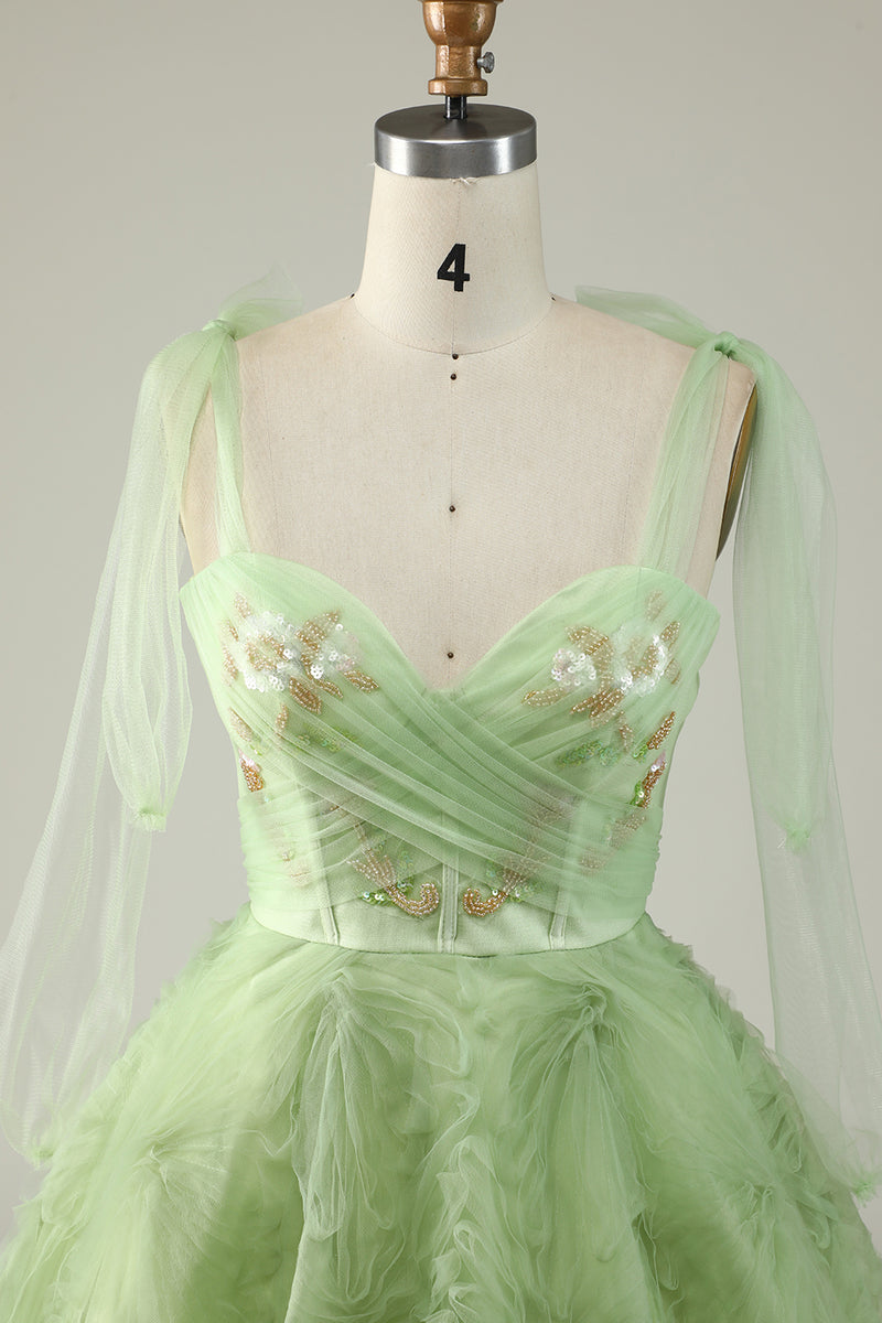 Load image into Gallery viewer, A-Line Spaghetti Straps Green Short Party Dress