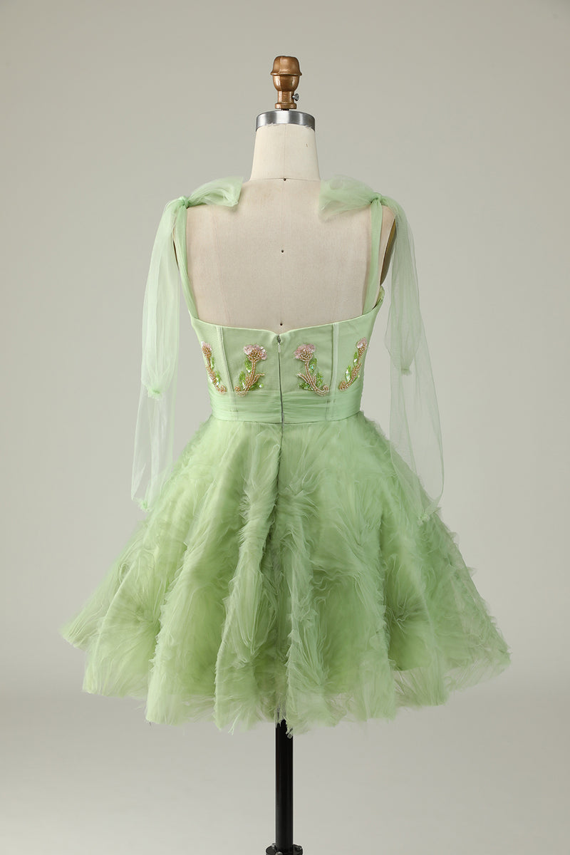 Load image into Gallery viewer, A-Line Spaghetti Straps Green Short Party Dress