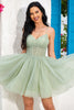 Load image into Gallery viewer, Navy Corset A-Line Tulle Short Prom Dress