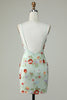 Load image into Gallery viewer, Spaghetti Straps Olive Sequins Backless Short Prom Dress
