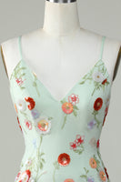 Load image into Gallery viewer, Spaghetti Straps Olive Sequins Backless Short Prom Dress