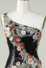 Load image into Gallery viewer, One Shoulder Black Sequin Beading Short Prom Dress