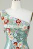 Load image into Gallery viewer, One Shoulder Black Sequin Beading Short Prom Dress