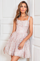 Load image into Gallery viewer, Stylish A Line Sage Printed Short Prom Dress