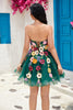 Load image into Gallery viewer, Champagne Strapless Short Prom Dress with 3D Flowers