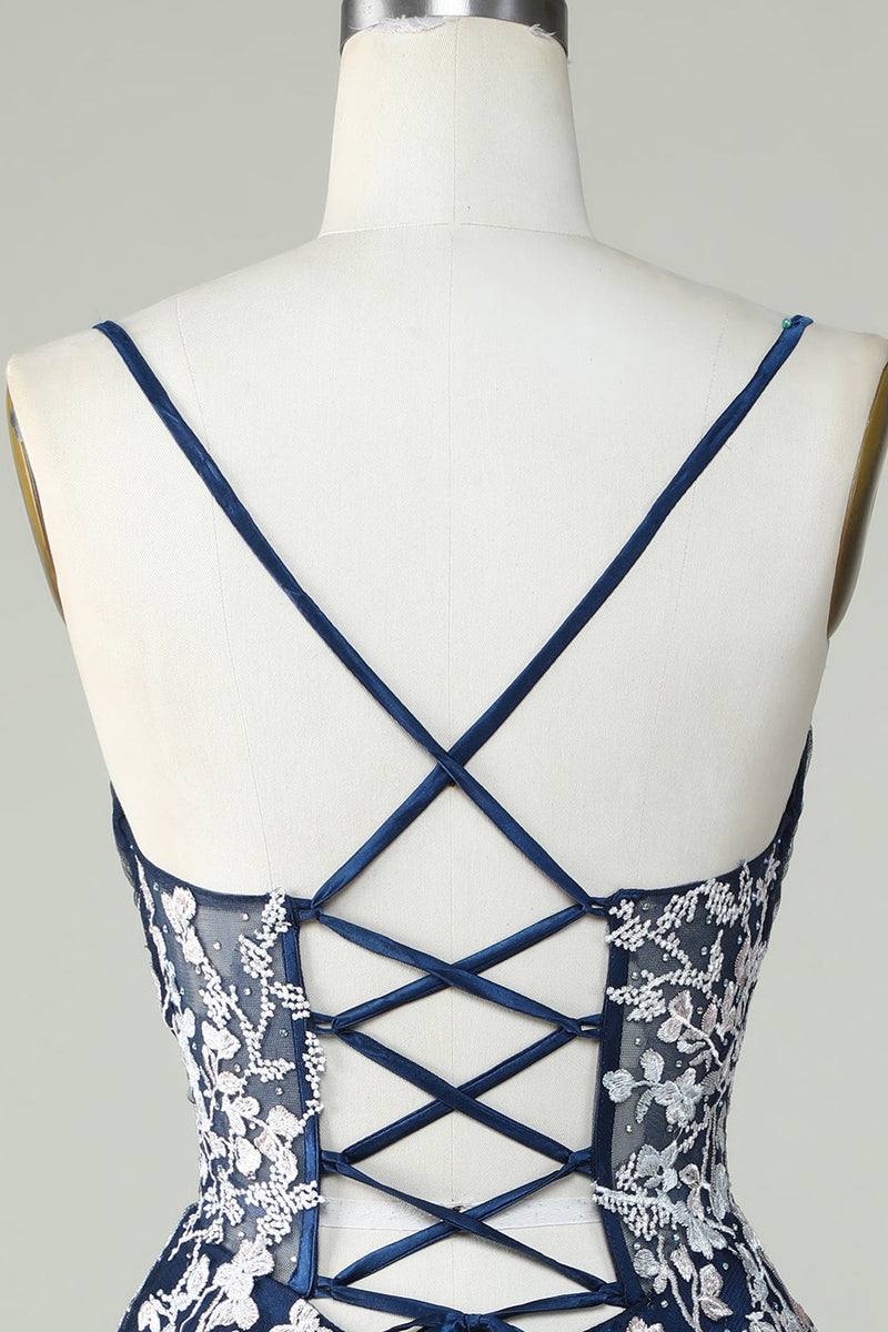 Load image into Gallery viewer, Dusty Sage Spaghetti Straps Short Prom Dress With Criss Cross Back