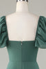 Load image into Gallery viewer, Chiffon Puff Sleeves Eucalyptus Bridesmaid Dress