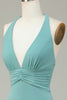 Load image into Gallery viewer, Mermaid Halter Sea Glass Bridesmaid Dress