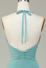 Load image into Gallery viewer, Mermaid Halter Sea Glass Bridesmaid Dress