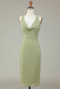Load image into Gallery viewer, Halter Dusty Sage Bridesmaid Dress