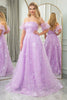 Load image into Gallery viewer, Sparkly Lilac A Line Strapless Long Prom Dress With Embroidery
