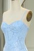 Load image into Gallery viewer, Sparkly Light Blue Mermaid Long Prom Dress With Sequined Appliques