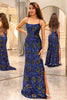 Load image into Gallery viewer, Sparkly Royal Blue Long Sequined Prom Dress With Slit
