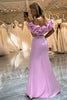 Load image into Gallery viewer, Glitter Pink Floral Mermaid Long Prom Dress With Slit