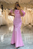 Load image into Gallery viewer, Glitter Pink Floral Mermaid Long Prom Dress With Slit