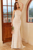 Load image into Gallery viewer, Mermaid Halter White Lace Wedding Dress with Sweep Train