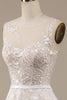 Load image into Gallery viewer, Champagne Tulle A-Line Sweep Train Wedding Dress with Lace