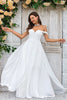 Load image into Gallery viewer, Elegant A Line Off the Shoulder Ivory Chiffon Wedding Dress with Lace