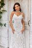 Load image into Gallery viewer, Mermaid Spaghetti Straps Ivory Wedding Dress with Fringes Lace
