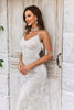 Load image into Gallery viewer, Mermaid Spaghetti Straps Ivory Wedding Dress with Fringes Lace