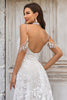 Load image into Gallery viewer, Mermaid Spaghetti Straps Ivory Wedding Dress with Fringes Lace