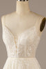 Load image into Gallery viewer, Sparkly Apricot Sweep Train Lace Wedding Dress