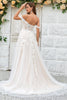 Load image into Gallery viewer, Beauty A Line Off the Shoulder Champagne Tulle Detachable Wedding Dress with Lace
