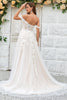 Load image into Gallery viewer, Beauty A Line Off the Shoulder Champagne Tulle Detachable Wedding Dress with Lace