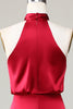 Load image into Gallery viewer, Mermaid Halter Sleeveless Burgundy Bridesmaid Dress