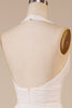 Load image into Gallery viewer, A-Line Halter Ivory Sweep Train Wedding Dress with Slit