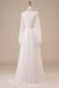 Load image into Gallery viewer, Long Sleeves Ivory Wedding Dress with Lace