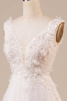 Load image into Gallery viewer, Sparkly Tulle Beaded Ivory Long Wedding Dress